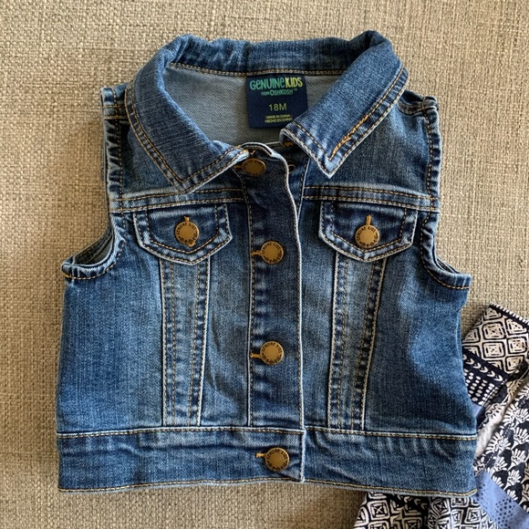 H&M Print Dress with Denim Vest - Picture 3 of 4